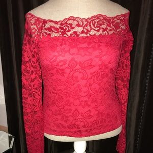 Red preowned large junior top by divided H&M
